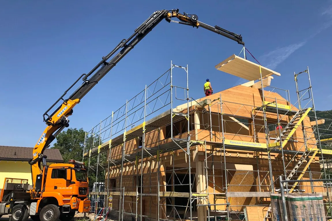 Montage d’une villa en ossature bois à Granges